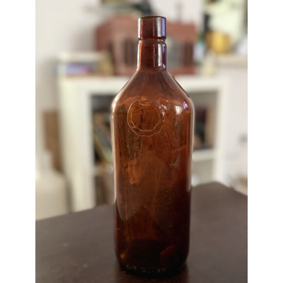 1957 50s Vintage AA Ancient Age Embossed Whiskey Bottle Kentucky Bourbon Amber - Picture 4 of 7